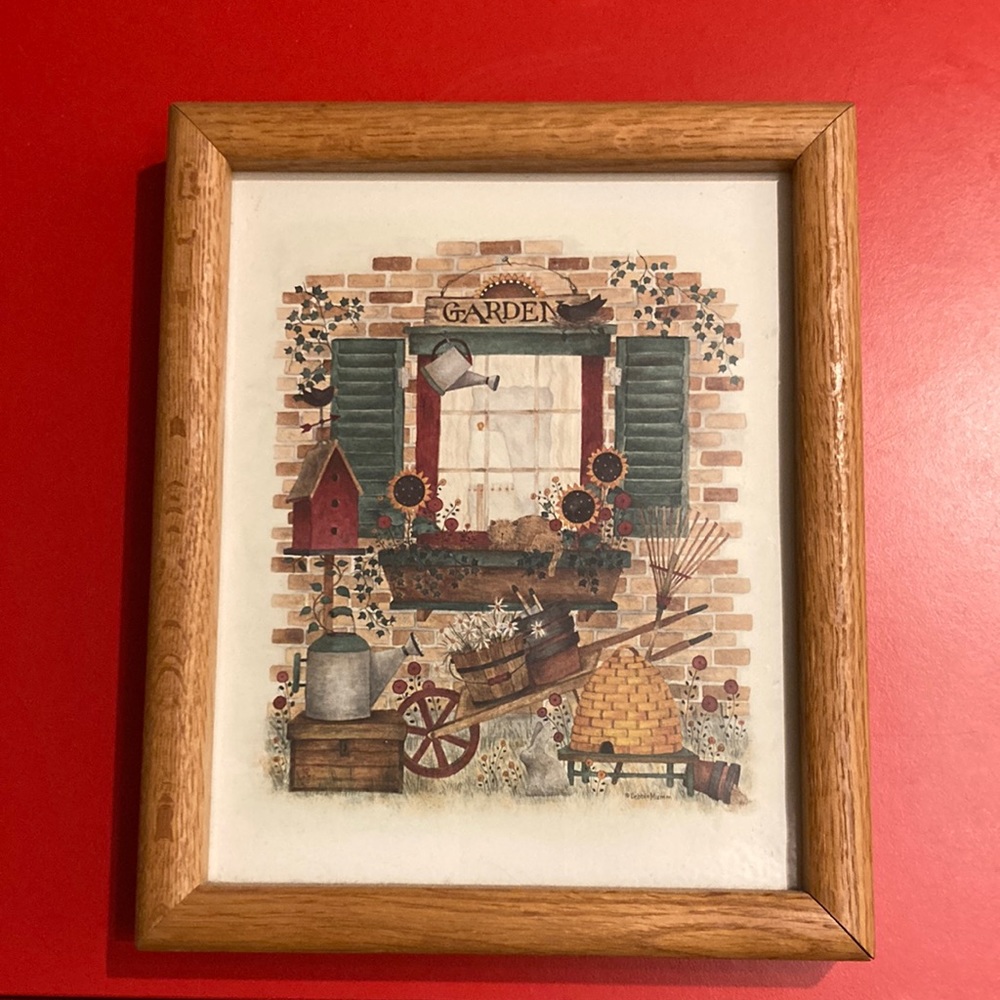 Debbie mumm picture in oak frame